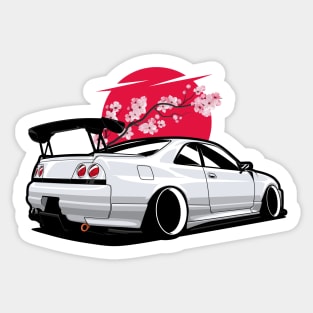 White Skyline GTR R33 Sticker